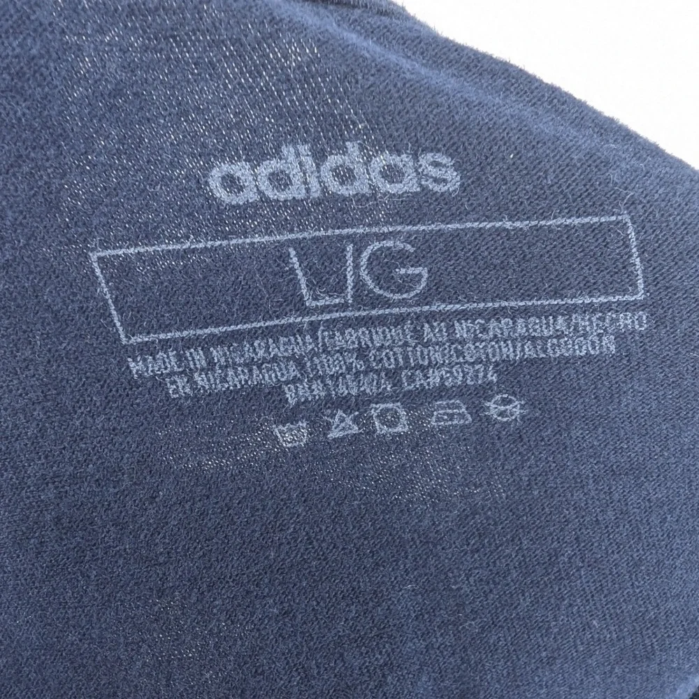 Adidas Navy Blue T‎ Shirt Large Logo Graphic Short Sleeve Casual Men's L
